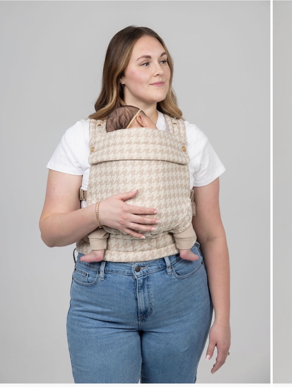 Mabe The Monarch Buckle Baby Houndstooth Beige crème